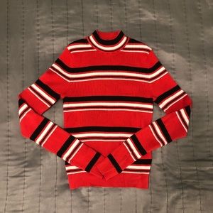 Red Striped H&M Turtleneck Sweater